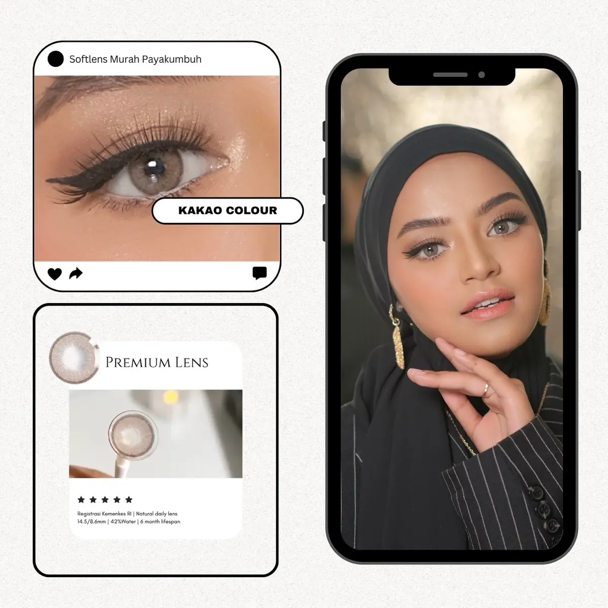 LENSA KONTAK RING TIPIS NATURAL Contact Lens Brown Eye