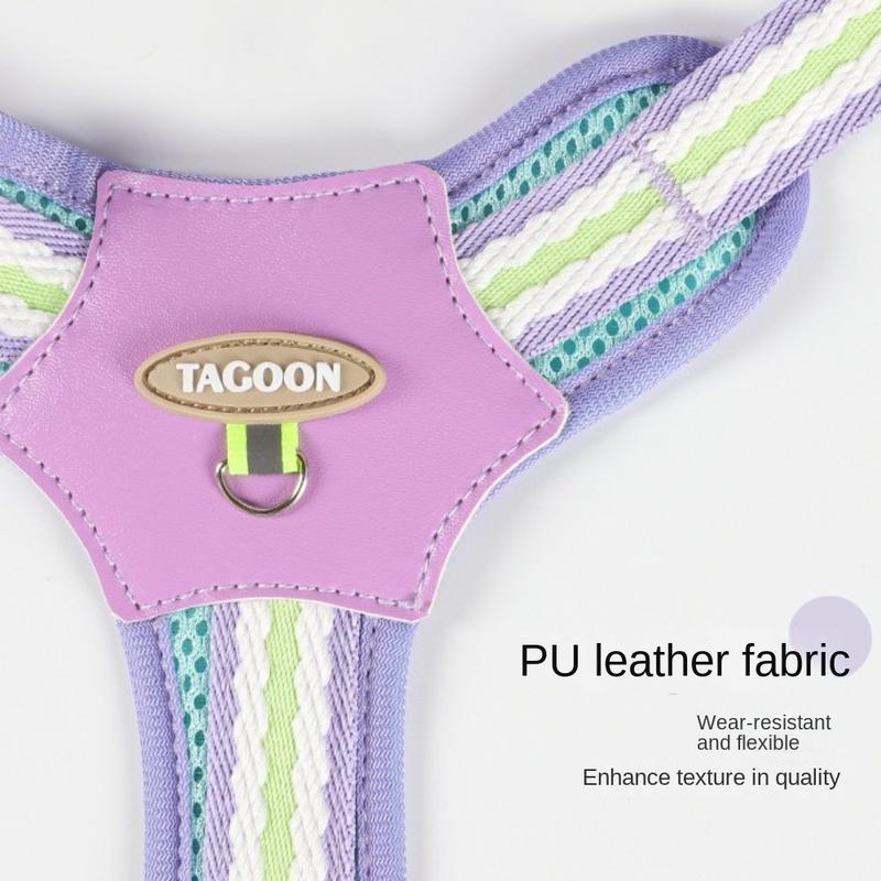 Product Introduction of Bộ Dây Đai nịt và dây xích cho chó, Nhẹ và thoáng khí, Quicklace, Dây đeo Vòng cổ cho thú cưng Có Thể Điều Chỉnh Dây xích chì mèo Dễ Thương và mềm mại, Thích hợp để đi dạo cho thú cưng 10