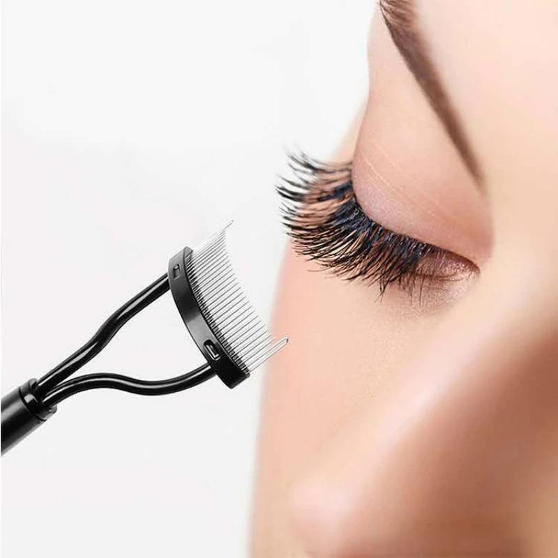 Product Introduction of Eyelash Separator Metal Teeth Straight Eyelash Curler Beauty Makeup Stainless Eyelash Brush Comb Mascara Curl Makeup Tool Cosmetic Color Handle 10