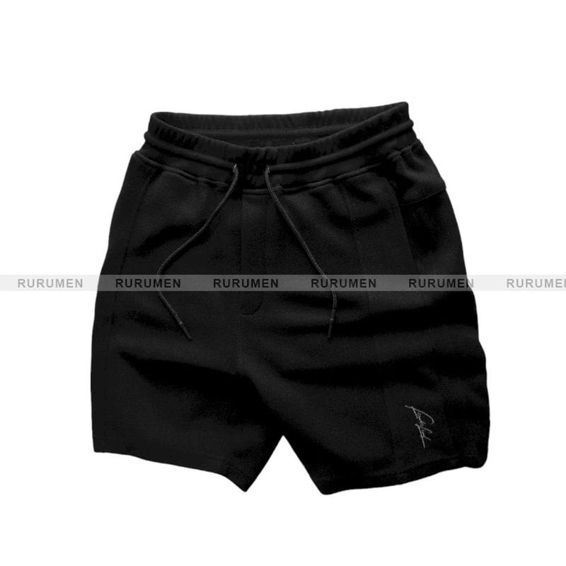 Quần Nam Short Thun RURUMEN Quần Thun Nam Thêu Logo Chữ Cao Cấp Màu Đen, Xám Chuột 6