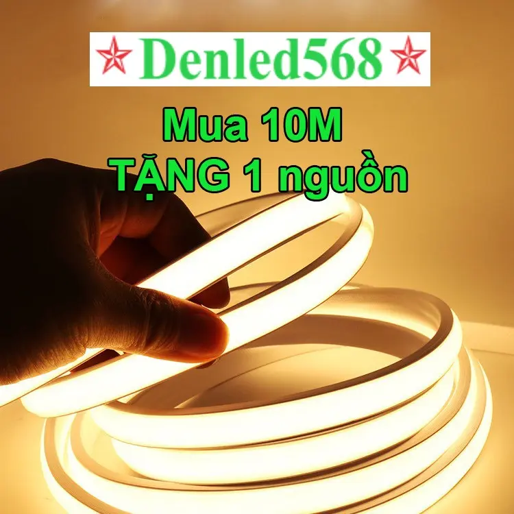Dây đèn led trang trí neon Fcob bọc silicon chống nước hắt trần làm biển quảng cáo (10m tặng nguồn)