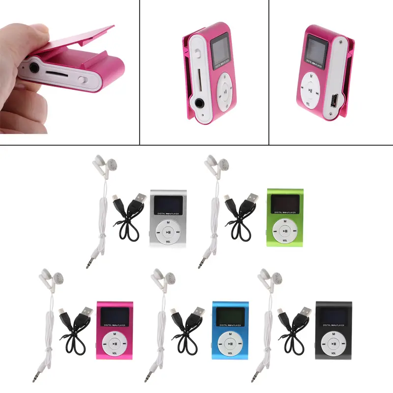 Kẹp kim loại mini USB MX-801, Micro SD , khe cắm thẻ TF, màn hình LCD, máy nghe nhạc MP3 1