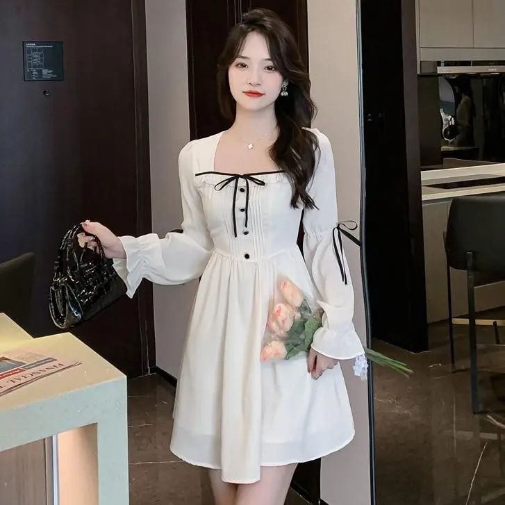 Newlan QZ078 sexy import kekinian pendek wanita korea dress /dress wanita casual dress/dress korean style/dress sexy import kekinian pendek wanita korea/dress pesta/gaun lengan bengkak/gaun vintage kasual/retro dress 1
