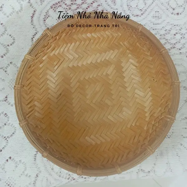 Thúng tre mini trang trí decor, rổ tre hun khói đựng đồ ăn, chụp ảnh size 20cm, 25cm, 30cm Giỏ 4