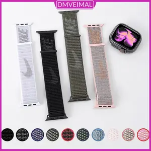 Tali Jam Tangan Nylon Loop Strap for IWatch Apple Watch Ultra 3 2 49mm 46mm 42mm 45mm 41 44mm 40 42mm 38mm Series 11 10 9 8 7 6 5 4 SE 3 2 Sport Soft Replacement Band Belt Bracelet for Smartwatch T900 T800 Ultra I8 Pro Max S8 S9 Ultra 8 MAX 9 PRO S20 T500