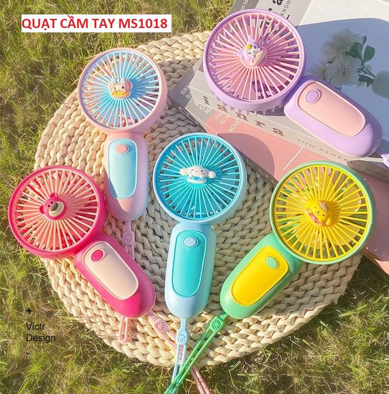  Quạt cầm tay mini sạc điện - quạt mini cầm tay - quạt tích điện mini sạc USB Charm gấu dâu Korumi Fan nhỏ gọn tiện lợi Phụ Kiện 