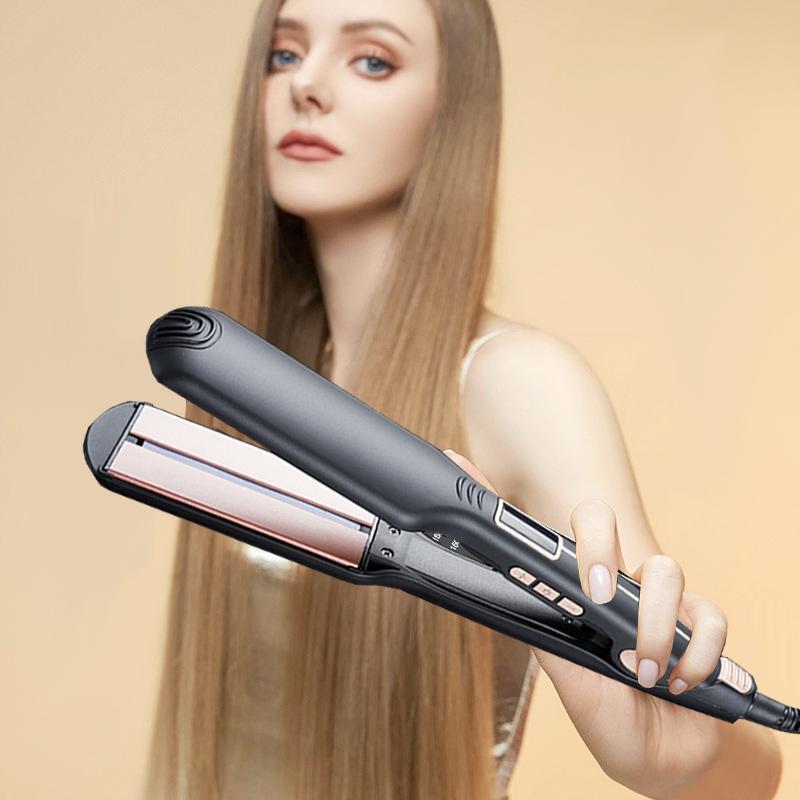 Corded Infrared Straightening Board, Hair Straightening & Curling Dual-purpose Wider Clip Bangs, Lady Clipboard Straightener Curling Iron, Excellent Home Appliances, Silk Press, Winter & New Year Gift, Hair Curler 2