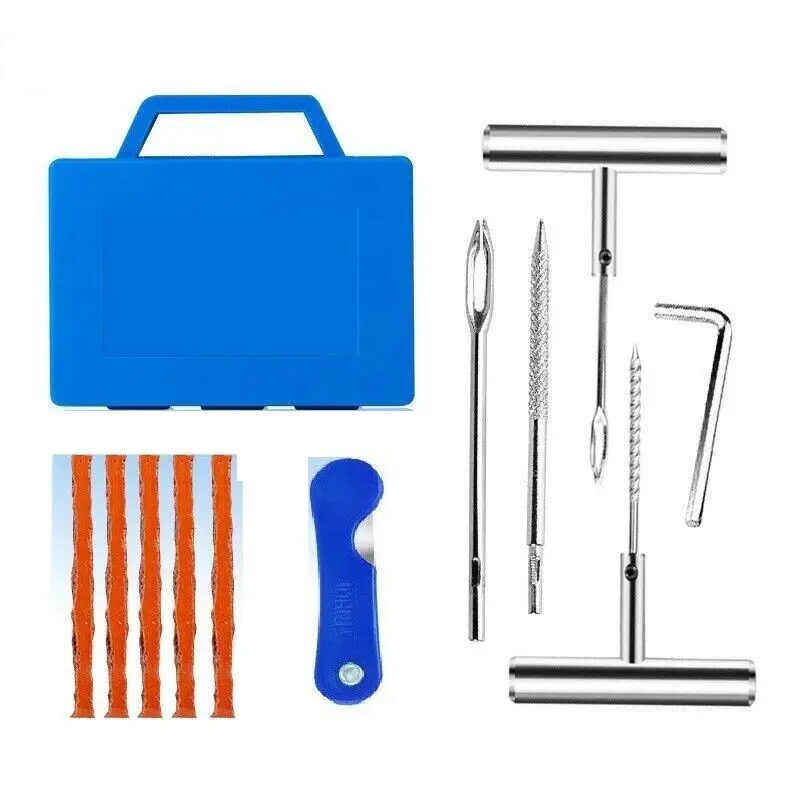 12PCS Emergency car Heavy Duty Tire Puncture Repair Tyre Mending Kit Wheel Plug 1
