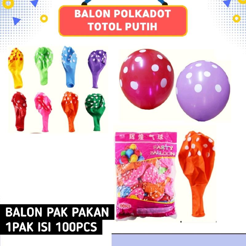 Mainan Balon Polkadot Papan Isi 40Pcs 3