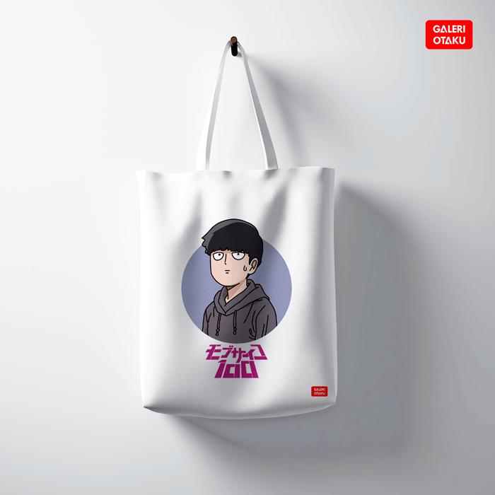 MOB PSYCHO Totebag Kanvas Anime / Tote Bag Anime Shigeo Kageyama Mob Psycho / Totebag Hitam Resleting Premium 3