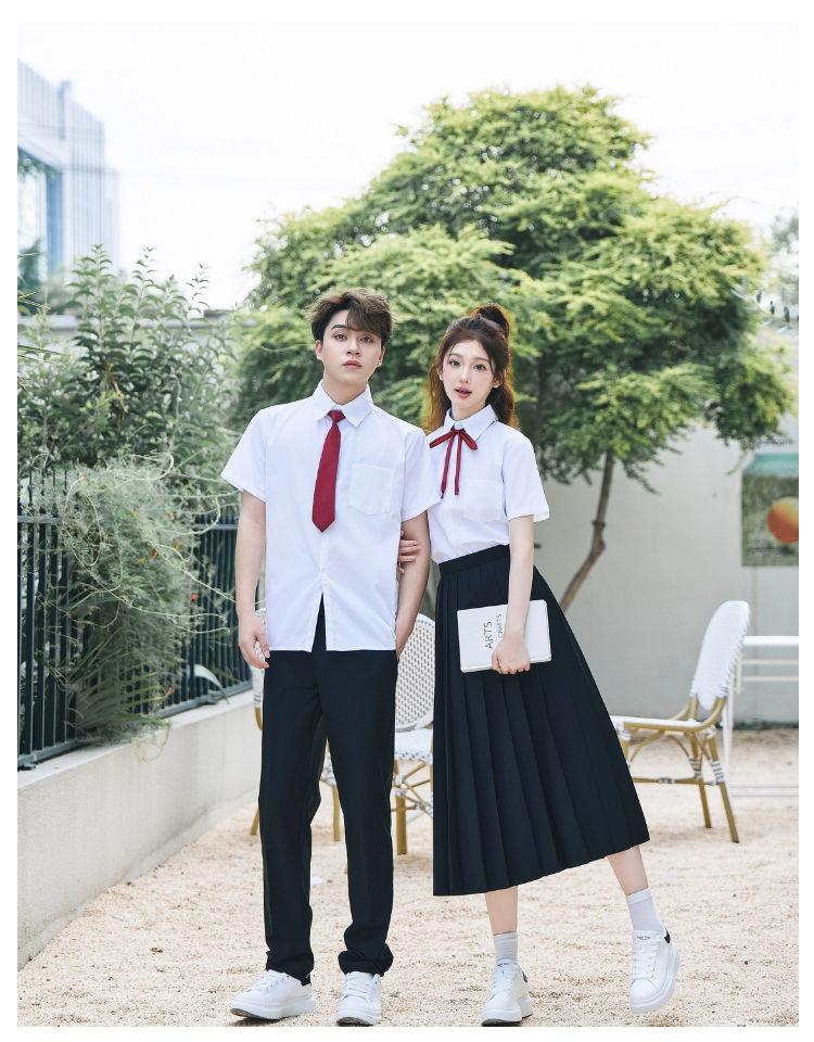 Product Introduction of British Academic Style Outfit - White Bow Blouse + Pleated Skirt Set (High School Choir Uniform, Graduation Performance Dress) 7
