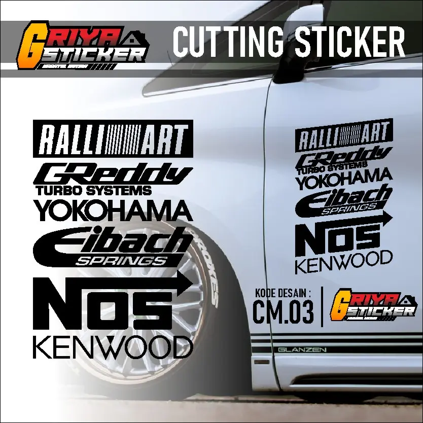 Stiker Kaca Mobil Sponsor Racing - Aksesoris Mobil Sticker Cutting ...