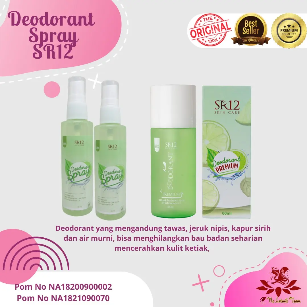 Deodorant spray SR12, deodorant viral, deodorant terlaris, deodorant sr12, deodorant halal Tanpa Pengharum Bau Ketiak Deospray