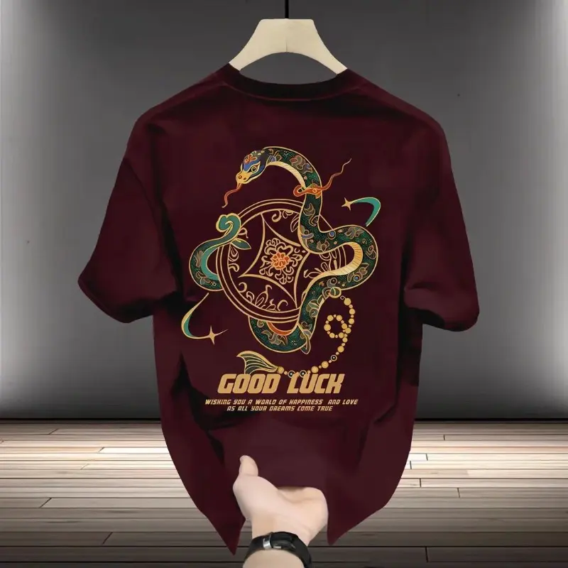 Áo Cotton Nguyên Chất, Hạng Nặng, ngắn Tay, Phong Cách Mùa Hè, Dễ Phối Đồ, Hợp Xu hướng, Dáng Rộng Vừa Vặn, Unisex, Thoáng Khí, Cao Cấp, Thích Hợp Cho Nam Và Nữ