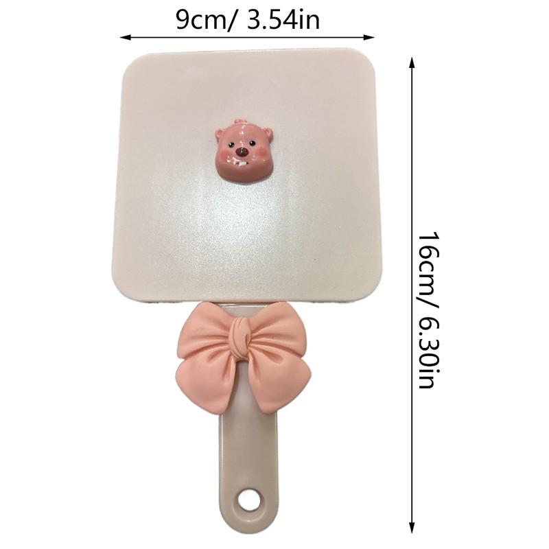 Gương Trang Điểm, Cầm Tay, Thiết Kế Loopy Màu Hồng, Có Lược, Tay Cầm Hình Tứ Giác Hoạt Hình, Thích Hợp Làm Quà Tặng Cho Bé Gái, Gương Mỹ Phẩm, Gương Trang Điểm, Dụng Cụ Mỹ Phẩm 6