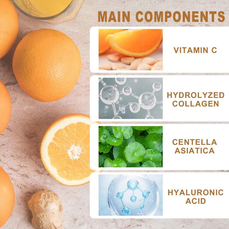 Vitamin C & Turmeric & Collagen Skin Care Kit, 6 Counts/set Facial Cleanser & Toner & Eye Cream & Serum & Face Cream & Mask, Moisturizing Skin Care Kit for Women 4