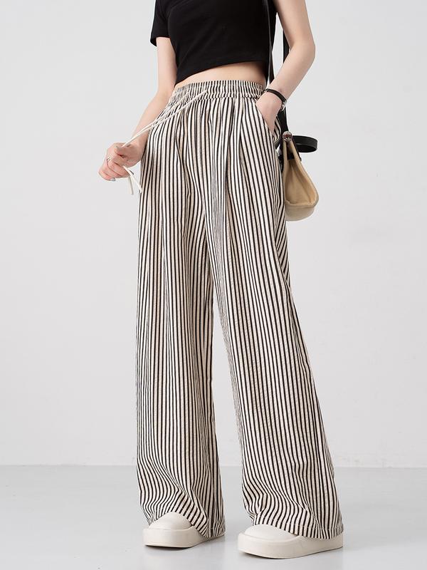 (quần mẹ và bé) Quần dài cho bé, quần dài nữ,  quần ống rộng kẻ sọc, thiết kế thời trang và thoải mái