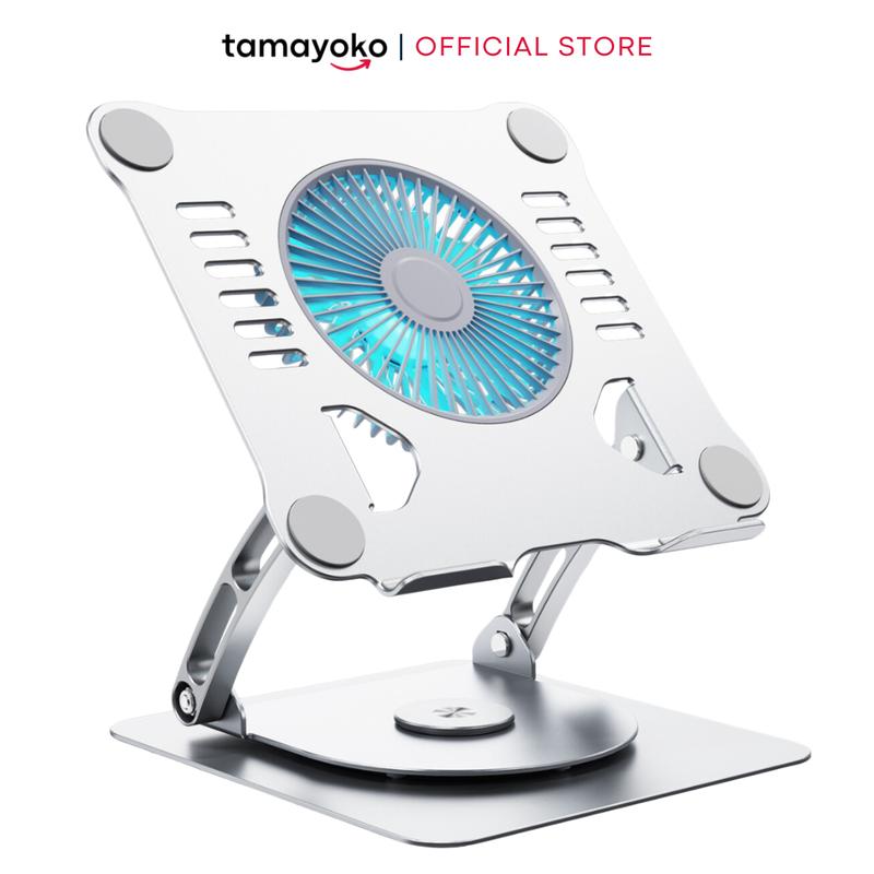Giá Đỡ Máy Tính Laptop Tamayoko Chất Liệu Hợp Kim Nhôm Cao Cấp Xoay 360 Có Quạt Tản Nhiệt - Model FS088 V5.1