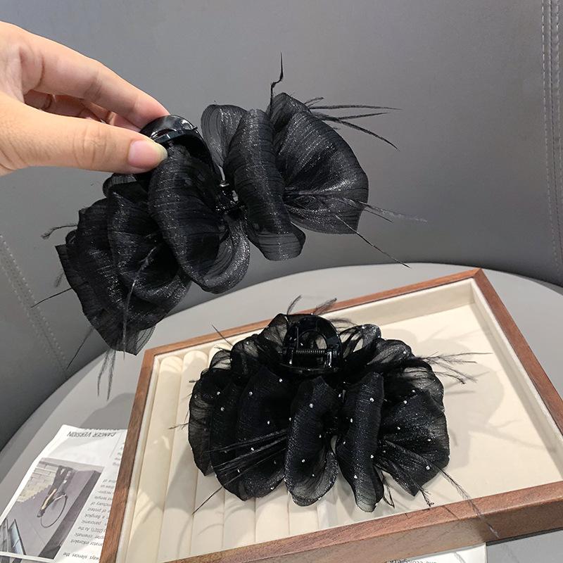  Kẹp Nắm Bong Bóng Đám Mây Dành Cho Nữ Kiểu Kẹp Tóc Lưới Mới 2024 Cảm Giác Cao Cấp Ở Phía Sau Của Đầu Kẹp Cá Mập Mũ Đội Đầu Bồng Bềnh Cua Women 