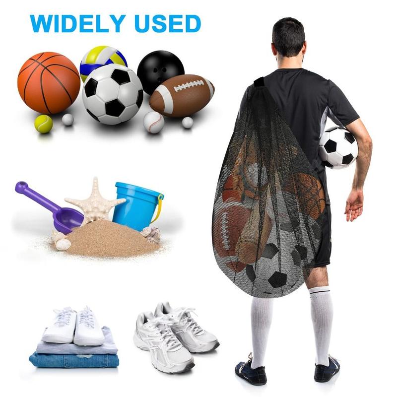 Product Introduction of Team Work Ball Bags Extra Large Sports Ball Bag Mesh Durable Heavy Duty Basketball Soccer Ball Bag Widely Applicable with Adjustable Shoulder Strap Sports Equipment Storage Organizer BaseBall 11