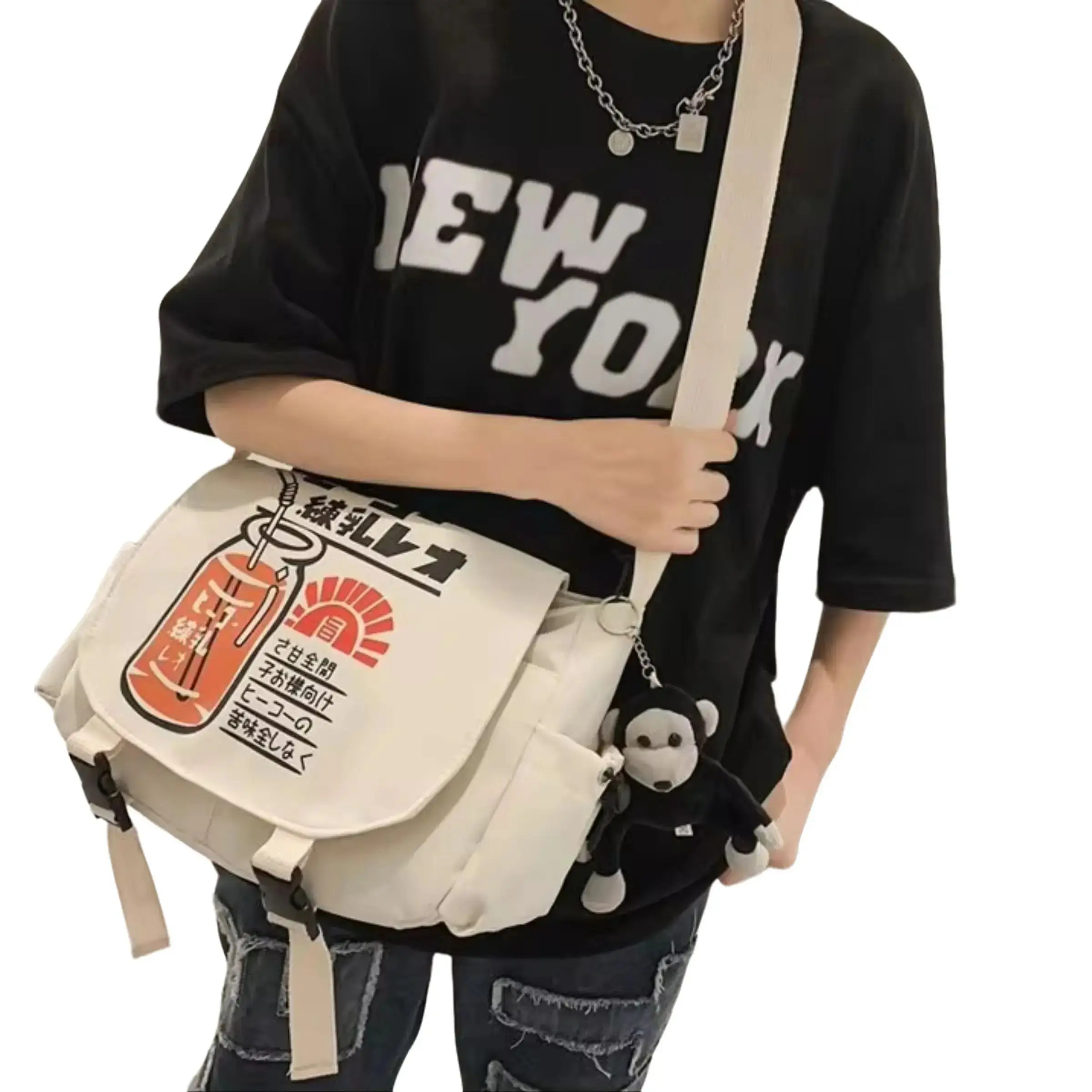 Túi đeo chéo Bag Đeo Vai nam nữ đều dùng được thích hợp đi học đi chơi kháng nước phong cách unisex trẻ trung Nhiều Ngăn  FuorT-214