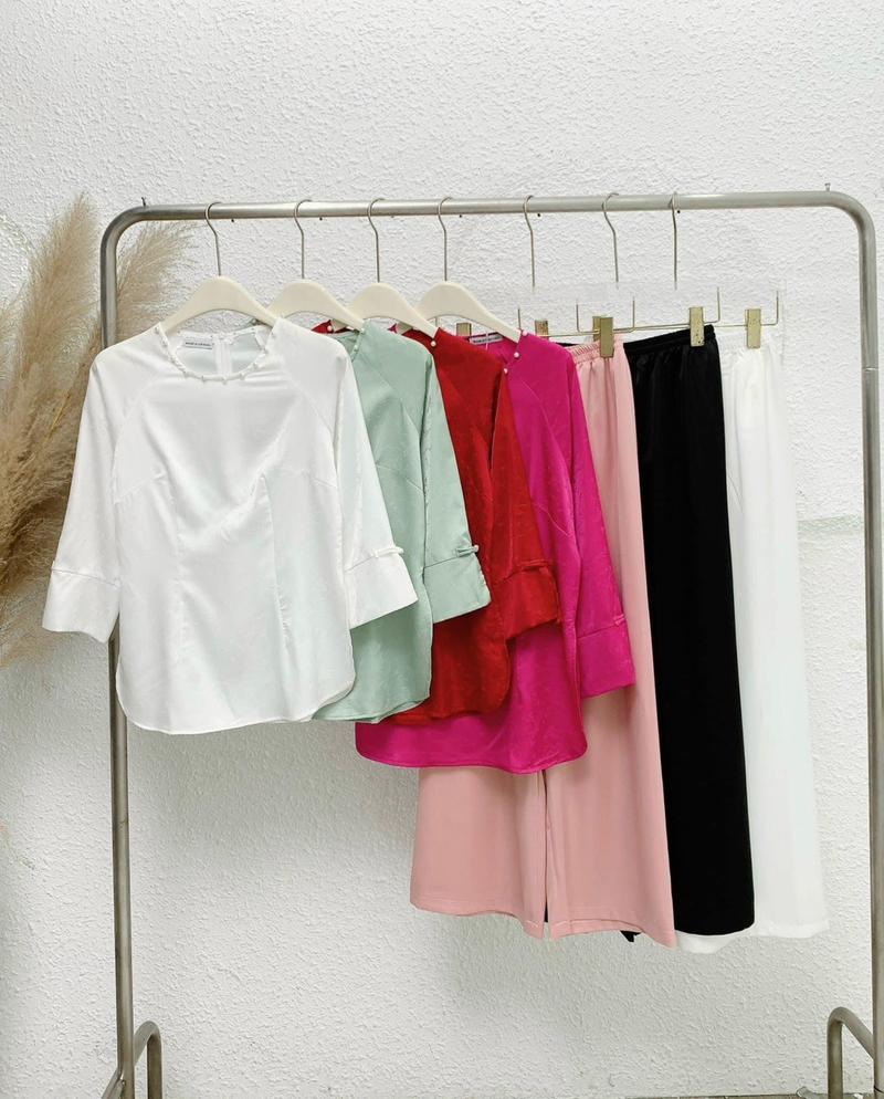 Product Introduction of Pháp Phục Tịnh Tâm Cổ Tròn Tay Xẻ Lụa Gấm Kín Đáo Sang Trọng 4 Size S,M,L,XL Siêu Xinh Women Top 6