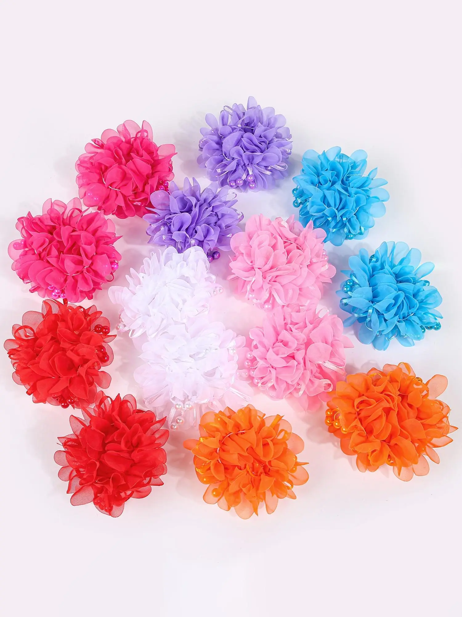 Mesh Flower Design Hair Ties, Colorful Hair Accessories for Women & Girls, Minimalist Headwear Suitable for Thick Hair, Fashion Hair Accessories for Party, Daily Clothing Decor