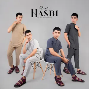Katsae - Koko Pria Dewasa Setelan Baju celana Muslim | Set Kemeja Koko Kurta Hasbi