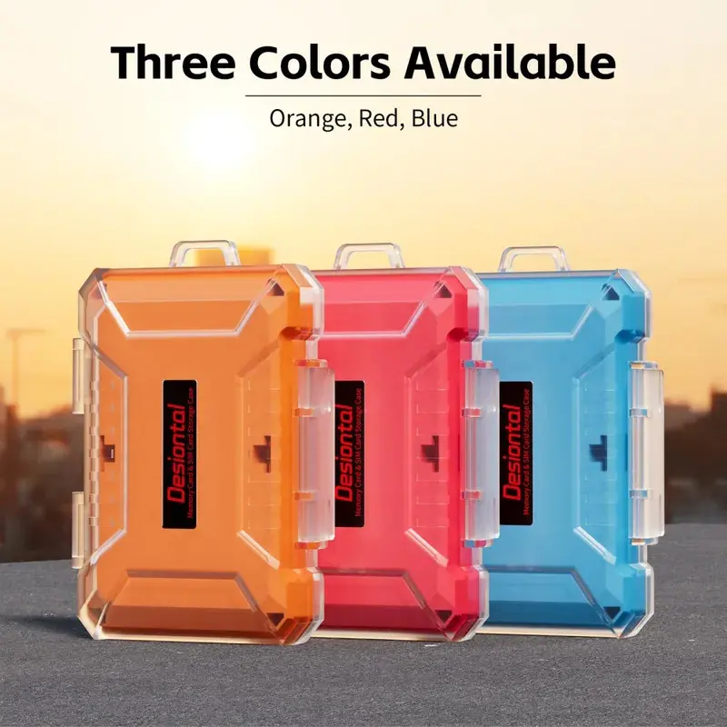 Memory Card Case ABS SD Microsd Card Holder Waterproof Anti-Static Storage Box for 4 SD Cards & 12 TF/Micro SD Cards