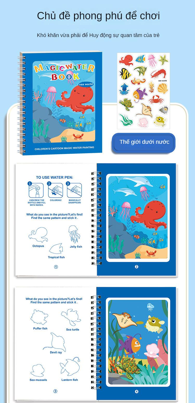 Product Introduction of Sách Vẽ Nước Cho Trẻ Em, Sách Vẽ Tranh Graffiti Nước Sạch, Sách Ảnh Nhãn Dán, Đồ Chơi Giáo Dục Cho Bé, Sách Vẽ Nước, Tiếng Anh 23