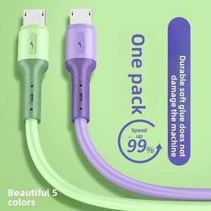 สายชาร์จ, เข้ากันได้สำหรับ Apple, Huawei และ Type-C, สายชาร์จโทรศัพท์ Android, ชาร์จเร็ว 66W, สายเคเบิลข้อมูลซิลิโคนเหลว