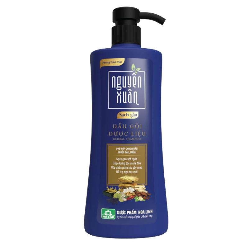 Dầu gội Nguyên Xuân hương thảo mộc 600 ml ( xanh dương)