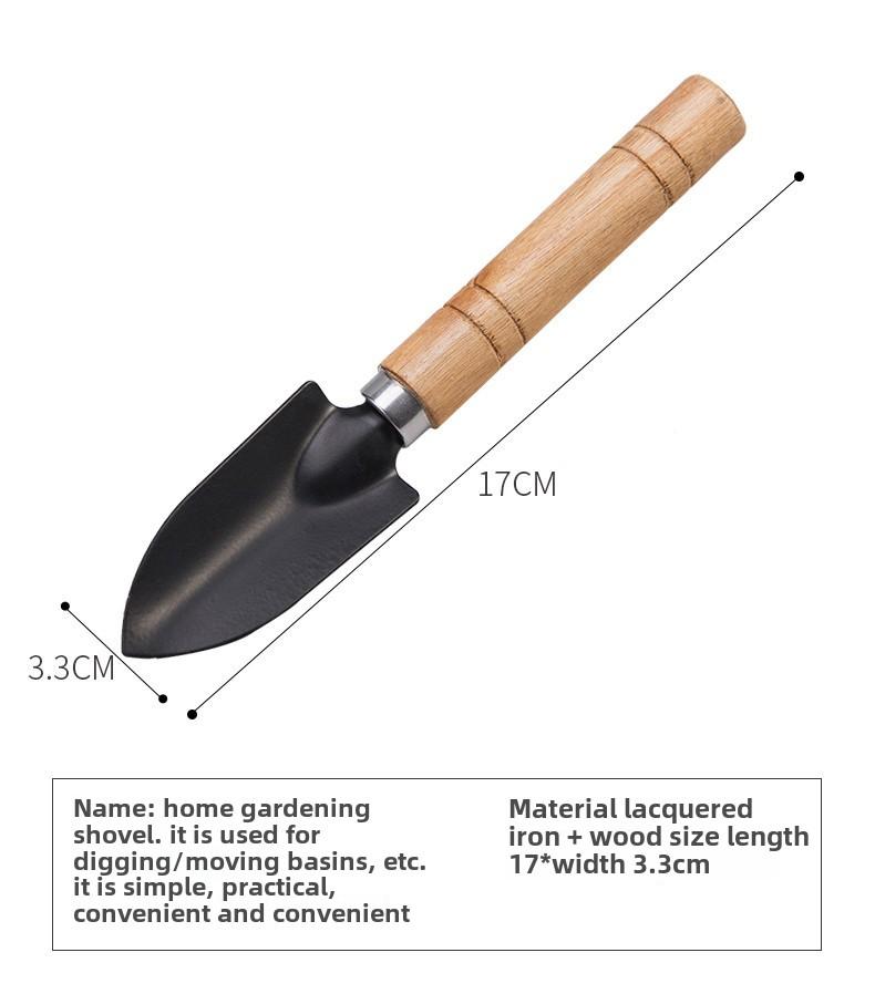 Product Introduction of A set of three potted small shovel sets, flower planting shovels, soil loosening shovels, gardening planting succulent tools, a set of three pieces, suitable for household use, wooden handle, anti-fouling paint plating 4