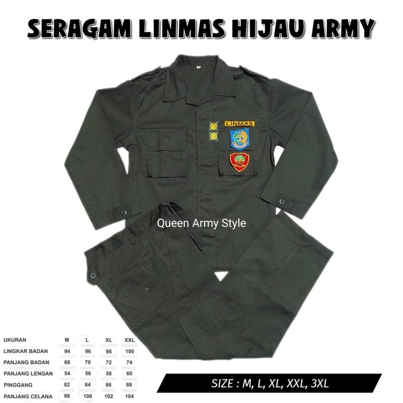 SERAGAM LINMAS / PAKAIAN LINMAS / SERAGAM HANSIP TERBARU / LINMAS HIJAU ARMY / STELAN LINMAS / PAKETAN LINMAS / SERAGAM LINMAS TERBARU 2