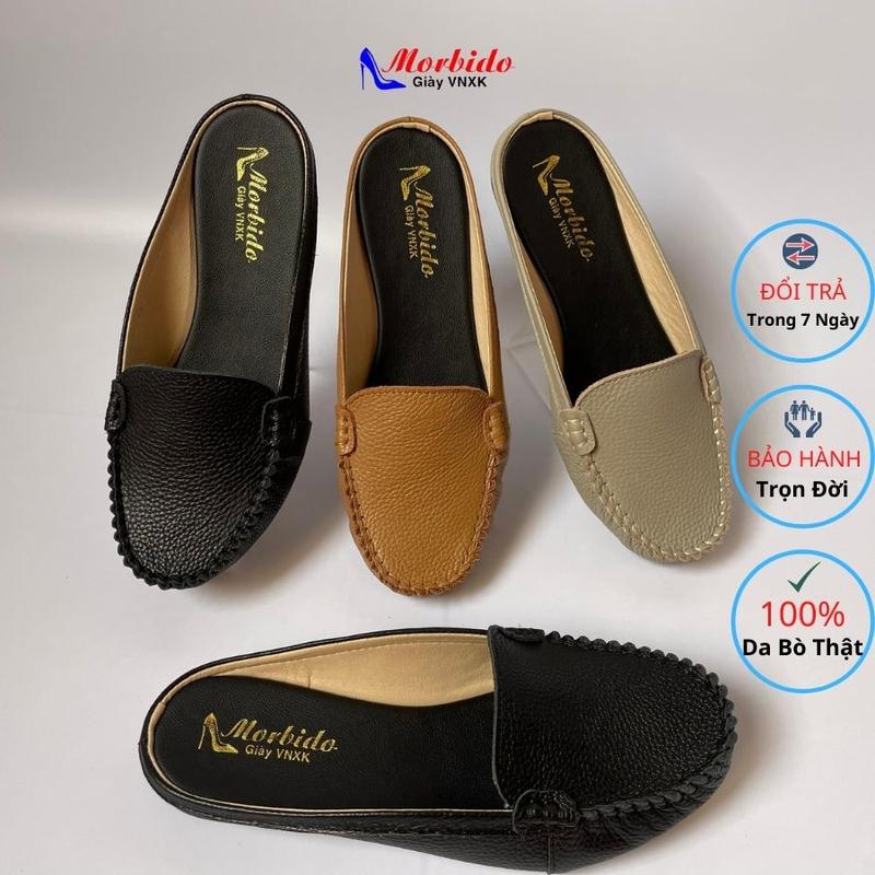 Giày Sabo - Giày Sục Nữ Đế Bệt 2p Da Bò Thật Cao Cấp Morbido 505