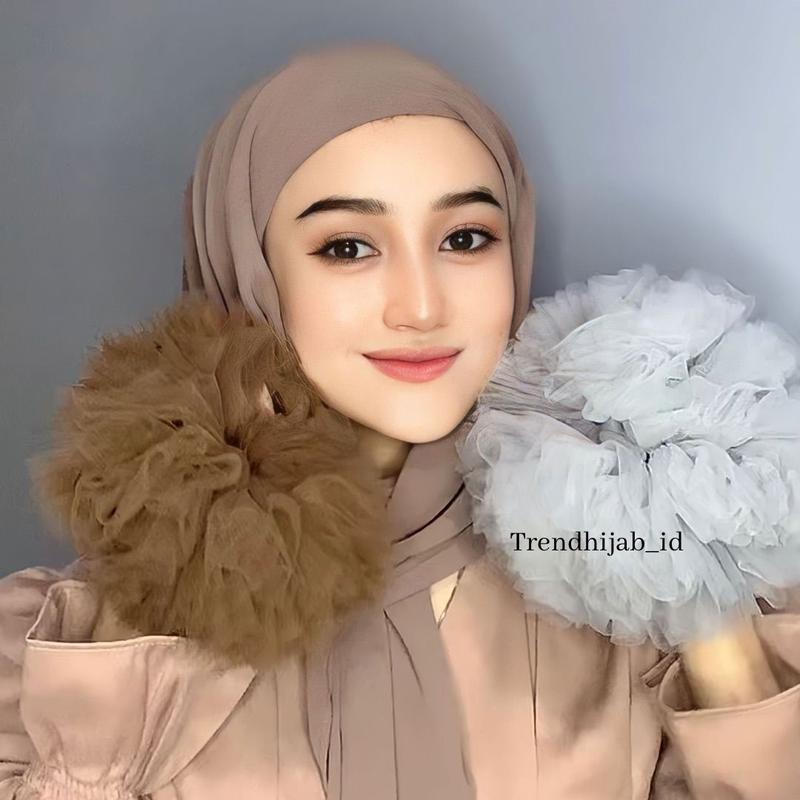 IKAT RAMBUT CEPOL SCRUNCHIE BAHAN TILE UKURAN JUMBO Karet 0