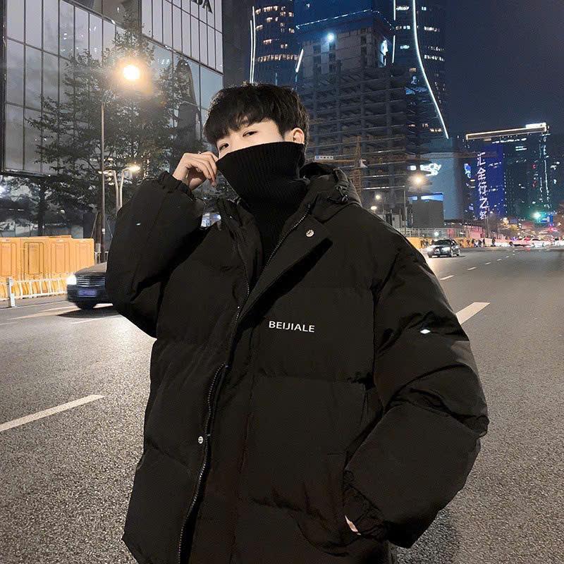 Áo phao nam nữ đều mặc được BEIJILATE Áo khoác nam hàn quốc ulzzang có mũ hàng cao cấp có thể giặt máy khóa kéo áo phao