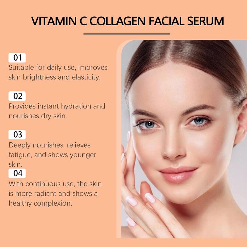 Product Introduction of Vitamin C & Collagen Facial Serum, Moisturizing Facial Essence, Hydrating Facial Serum, Face Serum for Women & Men 4