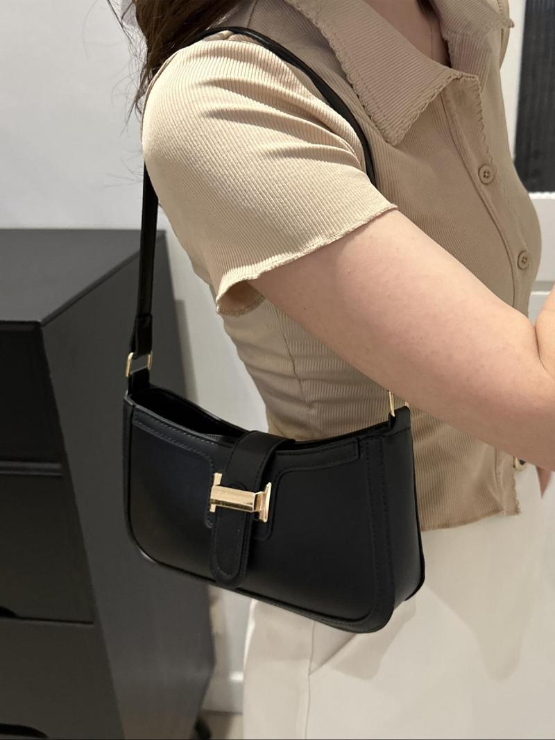 Product Introduction of Women's Fashionable Solid Color Shoulder Bag, Casual Versatile Underarm Bag for Daily Used, Trendy All-match Commuter Bag 19