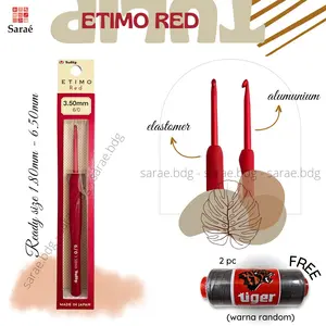 Tulip Etimo Red Crochet Hook / Hakpen Rajut