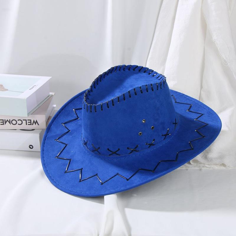 Product Introduction of Accessories Fancy Dress Western Style Felt Fedora Hat Jazz Hat Suede Cowboy Hat Wide Brim 16
