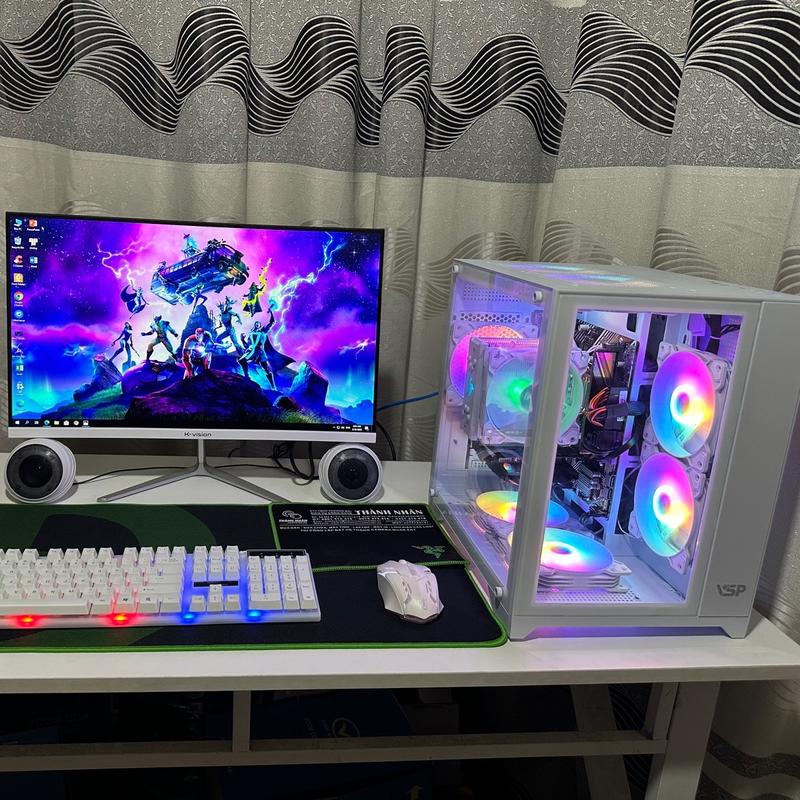 Máy Tính Chơi Game Case  Bể Cá  Trắng  Core i5 4570 Ram 8GB SSD 256gb Vga GT 730 2GB + Màn Hinh 22in/24in/27in