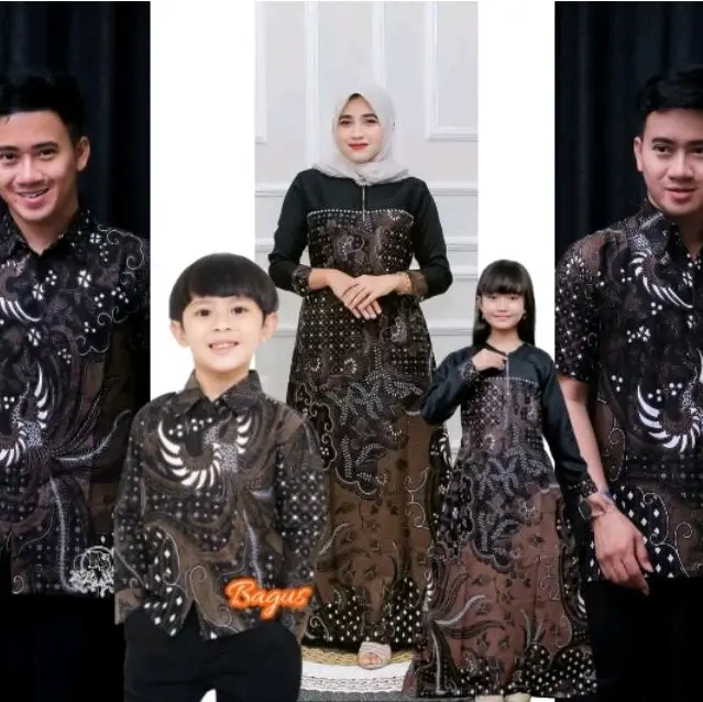 Baju Gamis batik lemah teles copel lebaran keluarga full katun Couple Dress Muslim