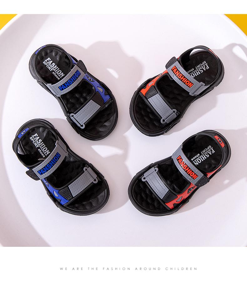 Product Introduction of รองเท้าแตะเด็กผู้ชาย มาใหม่ในปี 2566 ไซส์กลางและใหญ่ สไตล์เกาหลี เหมาะสำหรับฤดูร้อน ดีไซน์กันลื่น พื้นนุ่ม เหมาะสำหรับนักเรียน รองเท้าชายหาด รองเท้า  แตะ 15