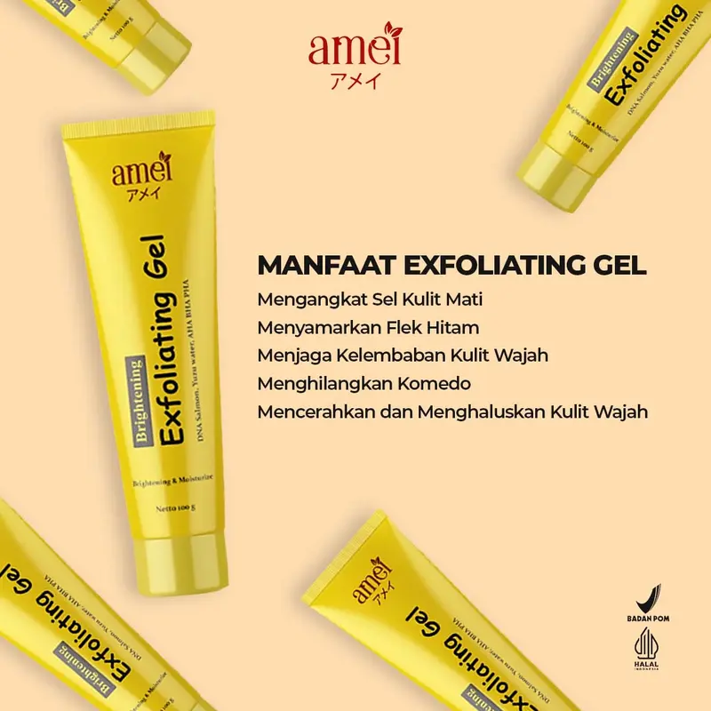 Amei Exfoliating Gel Dna Salmon Memudarkan Flek Hitam Di Wajah Pemutih Wajah Dan Mengangkat Sel Kulit Mati kotoran mencerahkan 4