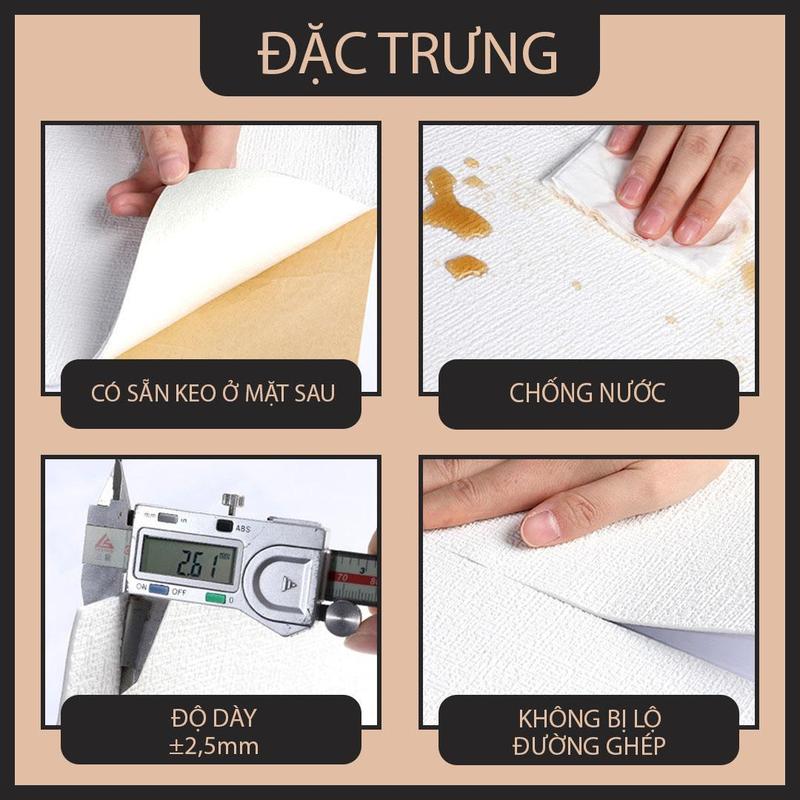 Product Introduction of Xốp dán tường dạng cuộn dài 2m8 khổ 50cm lớp keo tráng nhôm có keo sẵn 6