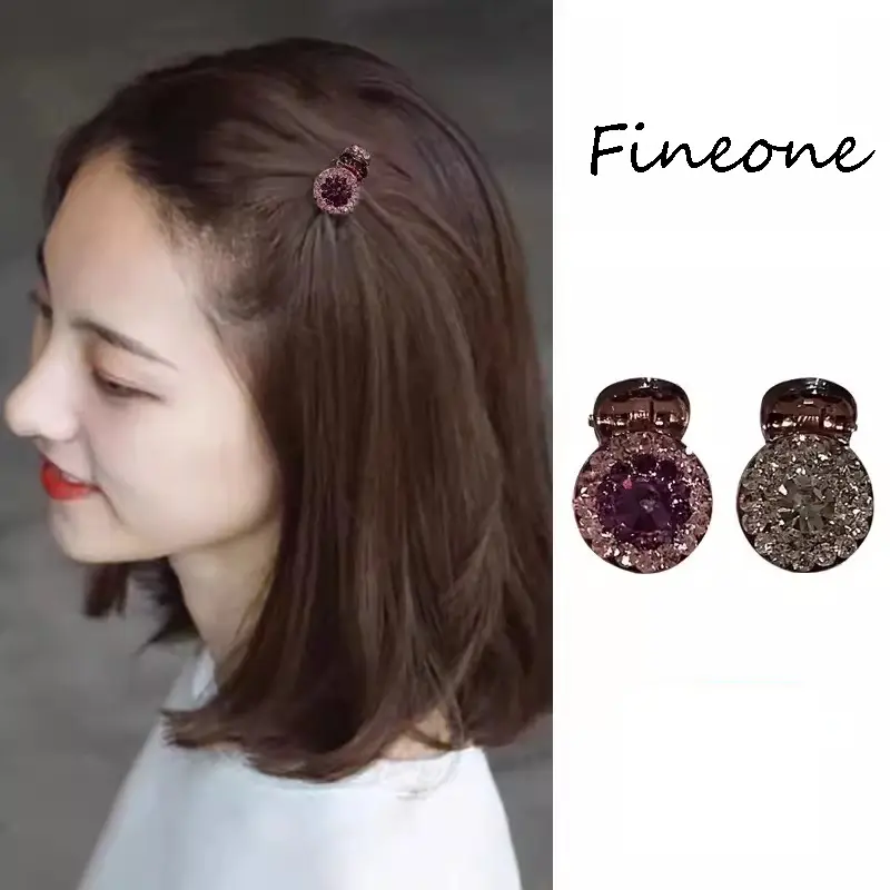Rhinestone Hair Claw Clip Girls Small Cute Hairpin Simple Ponytail Hairpin Shiny Headwear