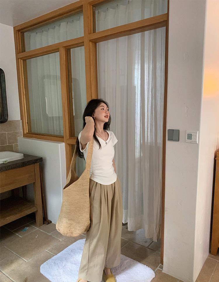 Product Introduction of 【พร้อมส่งจากกรุงเทพ】M-3XL เสื้อแขนสั้นผู้หญิง เสื้อสาวอวบไซส์ใหญ่ เสื้อเอวจั้มสุดเซ็กซี เสือผู้หญิงสีพื้น แมทช์ง่าย ผ้านุ่ม ผ้าดีใส่สบายเหมาะกับอากาศร้อน ๆ Lady Women เสื้อยืดสาวอวบ Clothing Tshirt เสื้อ เข้า รูป ผู้หญิง ไซส์ ใหญ่ ไซส์ เล็ก 19