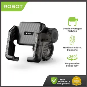 ROBOT RT-MH06 Dudukan HP Motor Phone Holder Setengah Tertutup 360 Anti Getar & Anti Slip