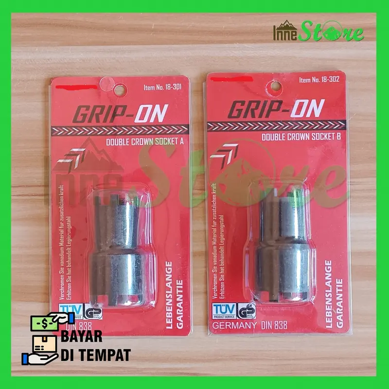 Kunci Mahkota Set 2 Pcs - Double Crown Socket Type A & Type B GRIP-ON 2